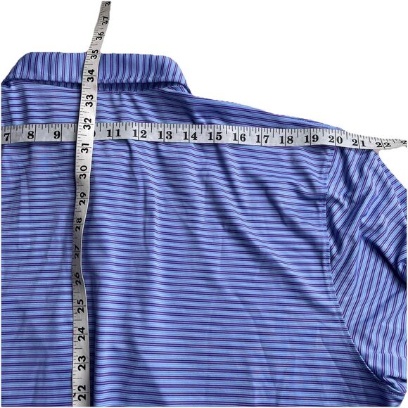 Holderness & Bourne Golf Men XL Performance Fabric Striped Shirt Tailored Fit - Picture 10 of 10